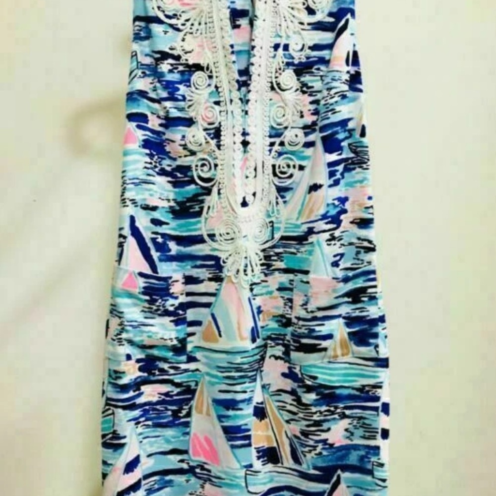 Lilly Pulitzer Blue Patterned Women's Swim Dress 6 - Picture 6 of 9